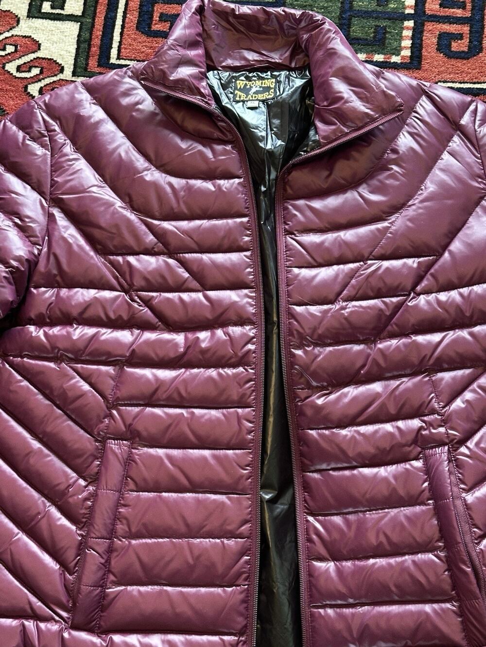 Wyoming Traders Womens Puffer Purple Puffy Jacket Down Warm XL Durable Jacket